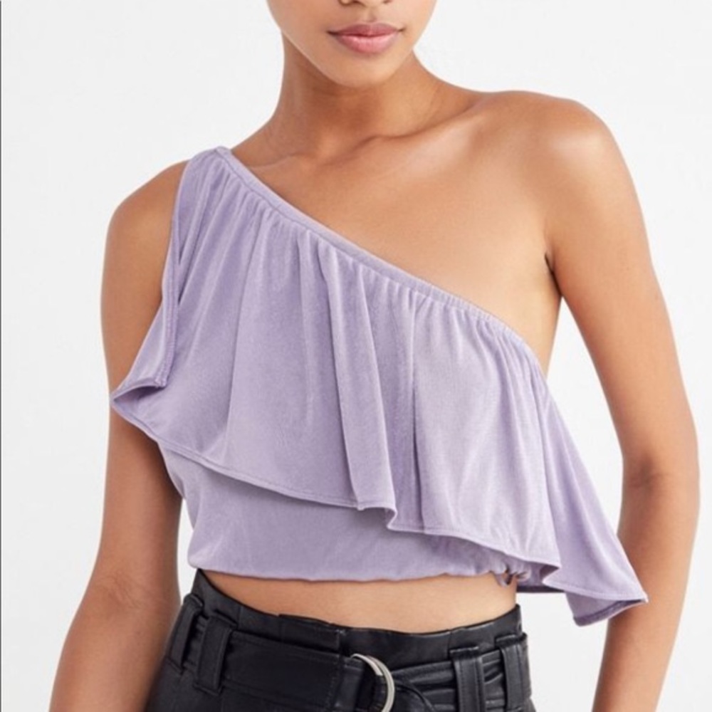 Urban Outfitters One Shoulder Lilac Top